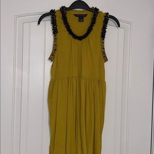 French Connection chartreuse top with bead accent